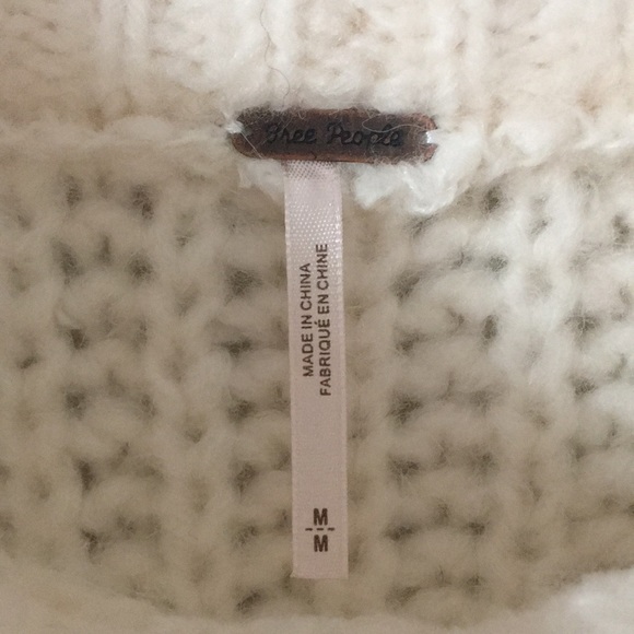 NWT  Free People Alpine Crop Mock Neck Chunky Knit Sweater Snowy Forest new M - Picture 11 of 12